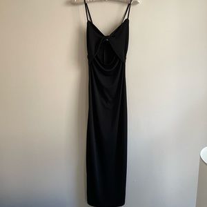 Zara Black Cutout Fitted Maxi Dress